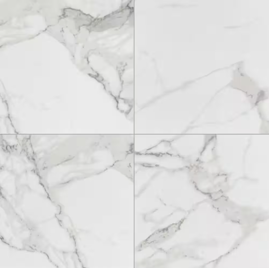 Crystal Bianco 32 in. x 32 in. Polished Porcelain Stone Look Floor and Wall Tile (21.33 sq. ft./Case)