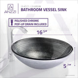 Tara Deco-Glass Vessel Sink in Precious Storm - Super Arbor
