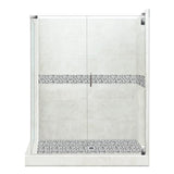 Newport Grand Hinged 42 in. x 48 in. x 80 in. Right-Hand Corner Shower Kit in Wet Cement and Black Pipe Hardware - Super Arbor