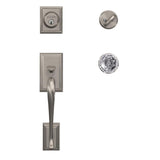 Custom Addison Satin Nickel Single Cylinder Door Handleset with Alexandria Glass Door Knob - Super Arbor