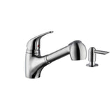 Undermount 16 in. 18-Gauge Stainless Steel Bar Sink in Brushed Stainless with Low Profile Pull Out Kitchen Faucet