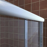 Visions 56-60 in. W x 0 in. D x 58 in. H Semi-Frameless Sliding Tub Door in Brushed Nickel