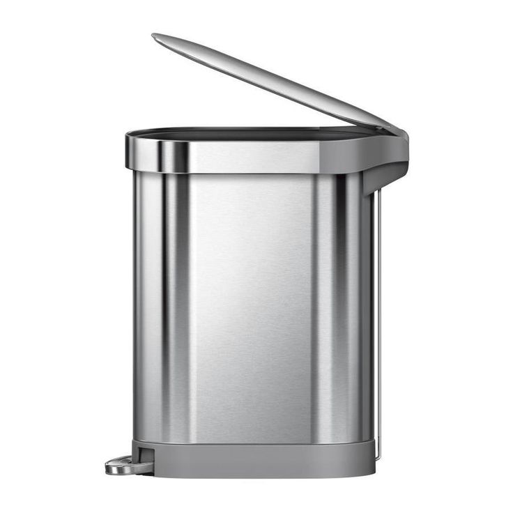 simplehuman 45-Liter Brushed Stainless Steel Steel Trash Can with Lid