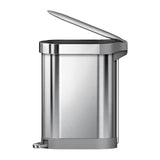 simplehuman 45-Liter Brushed Stainless Steel Steel Trash Can with Lid