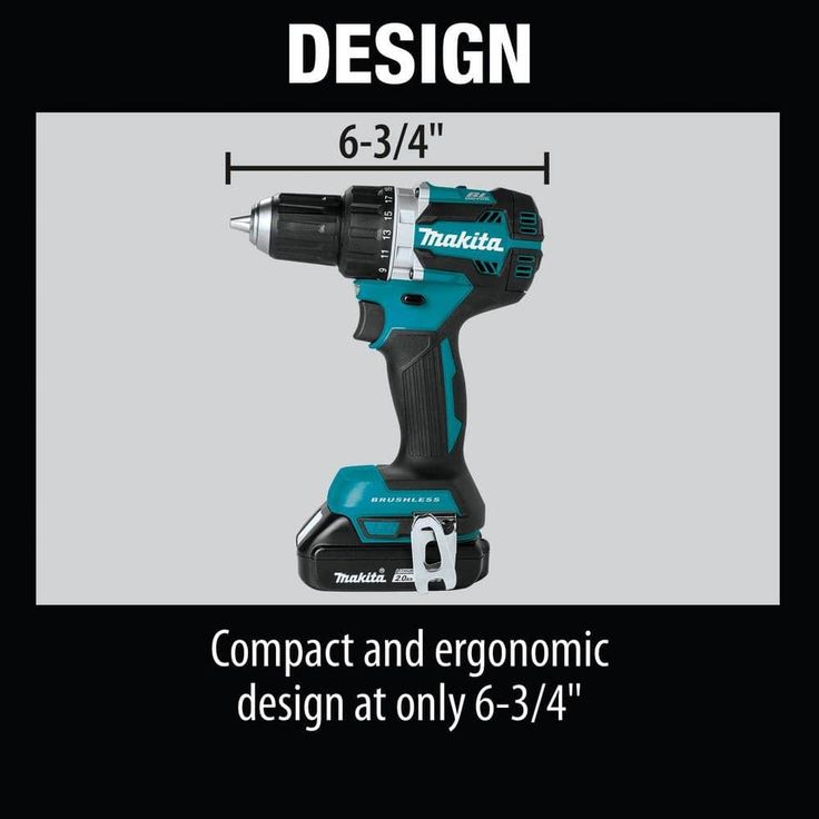 18-Volt LXT Lithium-Ion Compact Brushless Cordless 1/2 in. Driver-Drill Kit w/ (2) Batteries (2.0Ah), Charger, Hard Case