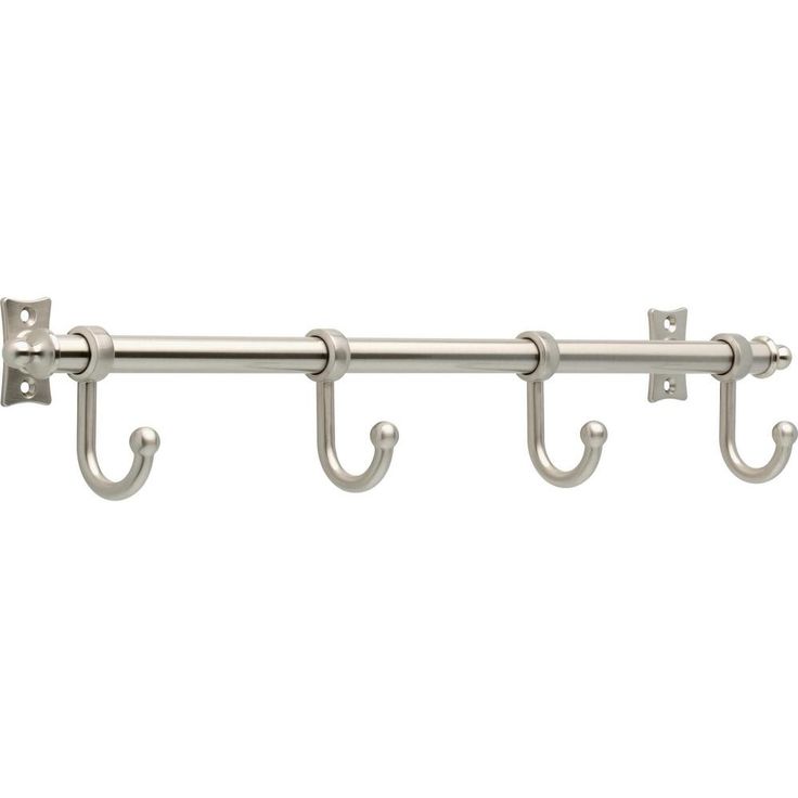 Essick 19 in. Satin Nickel Hook Rack