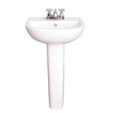 Compact 450 18 in. Pedestal Combo Bathroom Sink for 8 in. Widespread in White - Super Arbor
