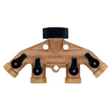 4-Outlet Brass Hose Faucet Manifold - Super Arbor