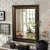 29 in. x 35 in. Beaded Mirror in Bronze