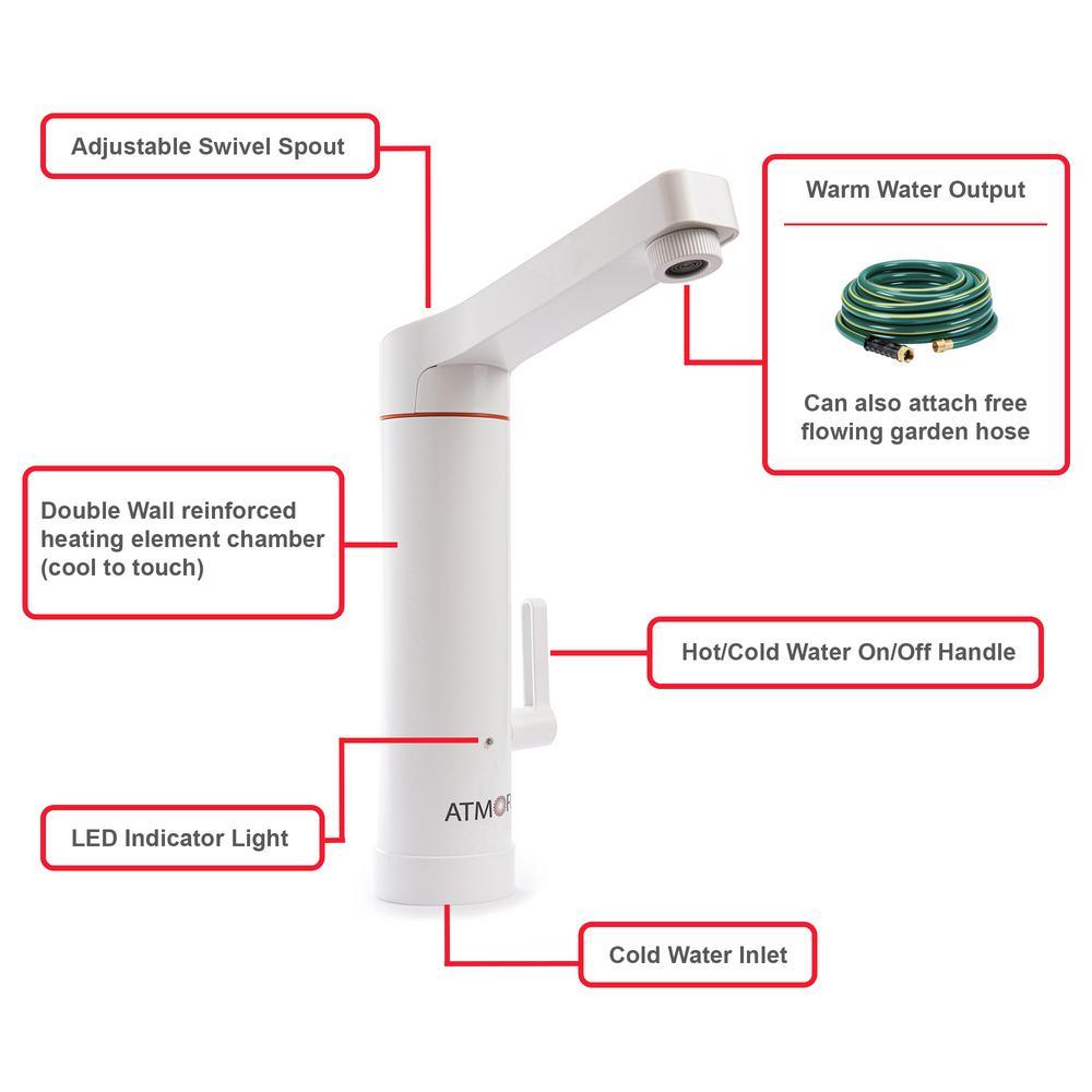 1.8kW 0.5 GPM 2-in-1 Electric Tankless Water Heater / Faucet - Plug-In - Super Arbor