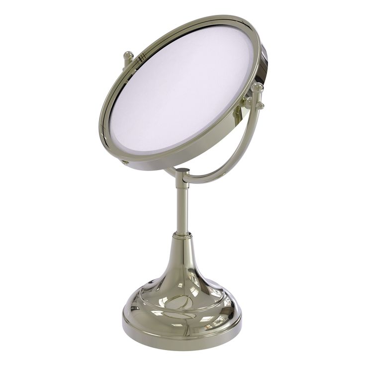 Allied Brass 8-in x 15-in Matte Gray Double-Sided Magnifying Countertop Vanity Mirror