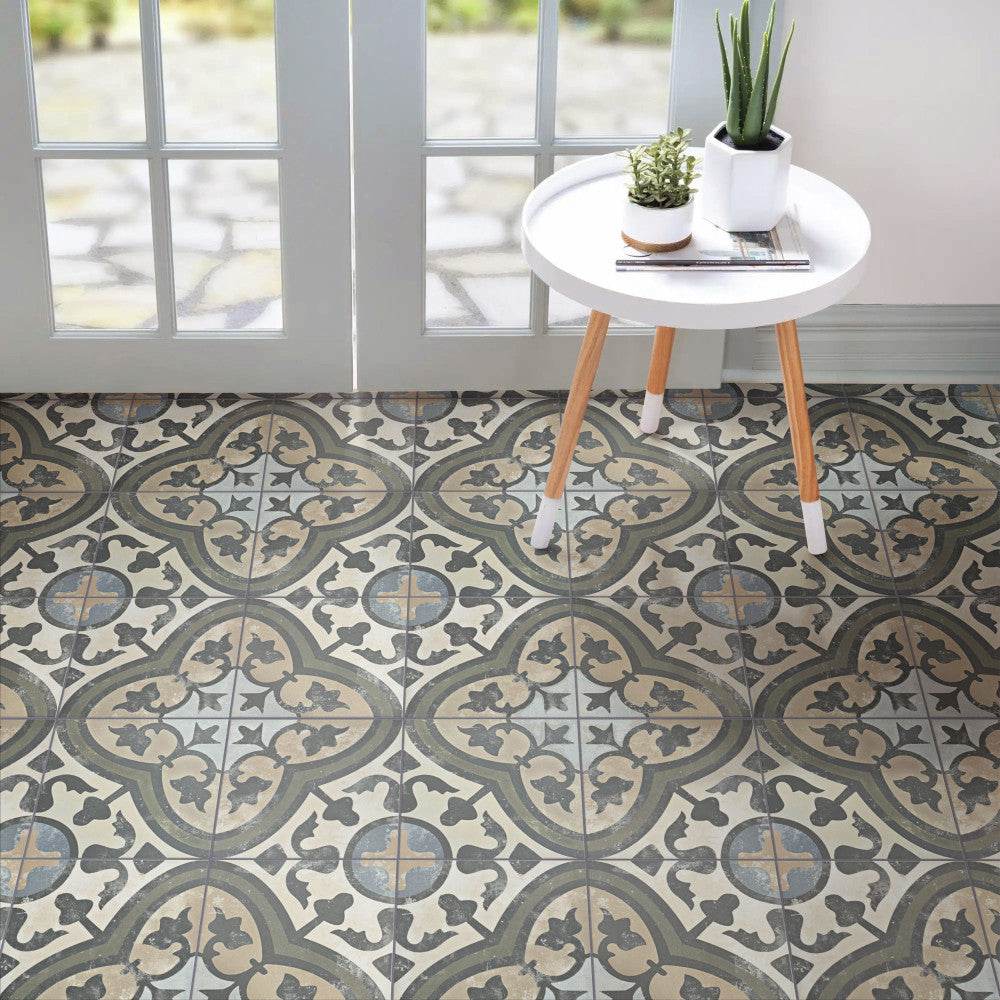 Merola Tile Evoque Carthusian 9-3/4 in. x 9-3/4 in. Porcelain Floor and Wall Tile, Beige (10.88 sq. ft./Case)