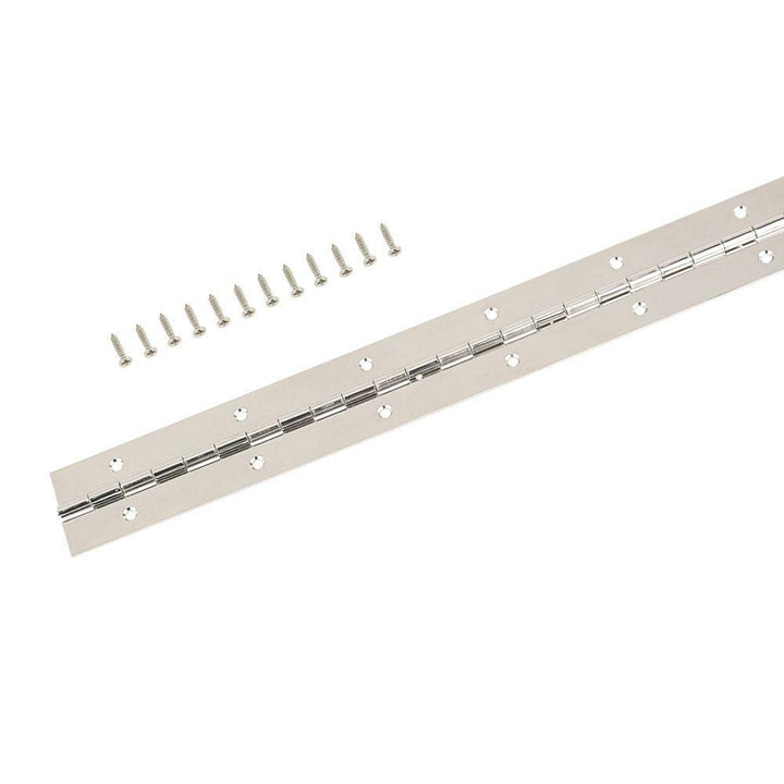 1-1/16 in. x 12 in. Bright Nickel Continuous Hinge - Super Arbor