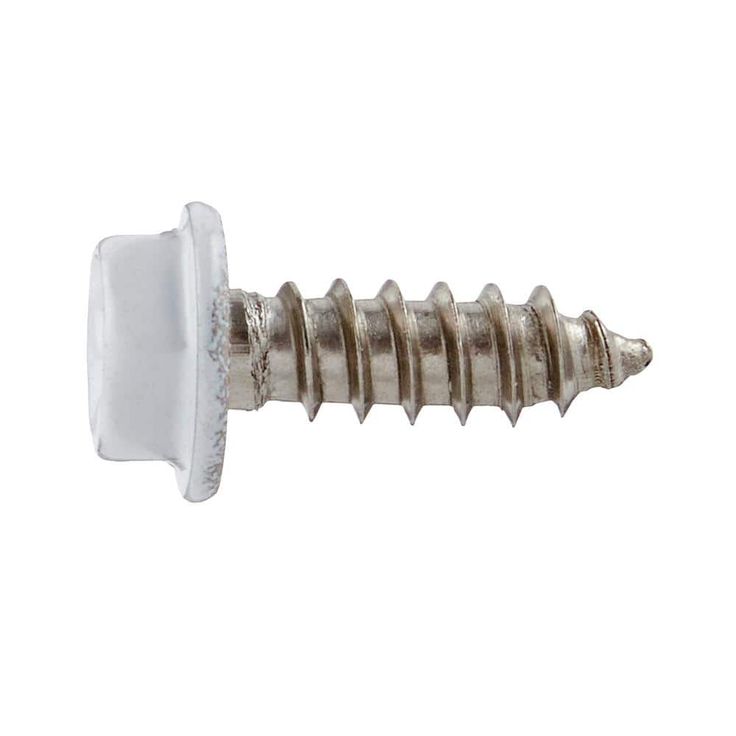#8 x 1/2 in. White Stainless Steel Hex Head Gutter Sheet Metal Screw (25-Pack)