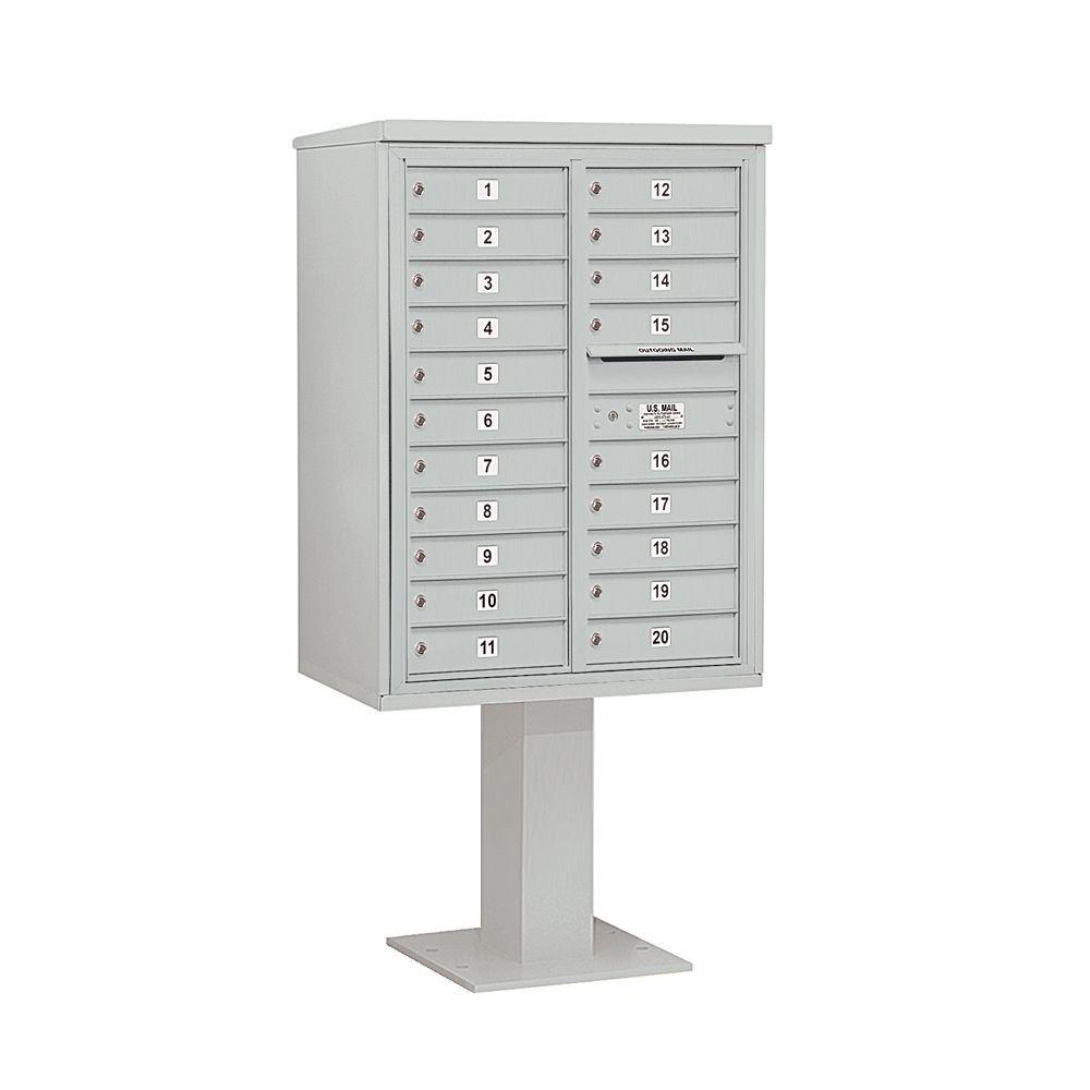 3400 Series Black Mount 4C Pedestal Mailbox with 20 MB1 Doors/2 PL - Super Arbor