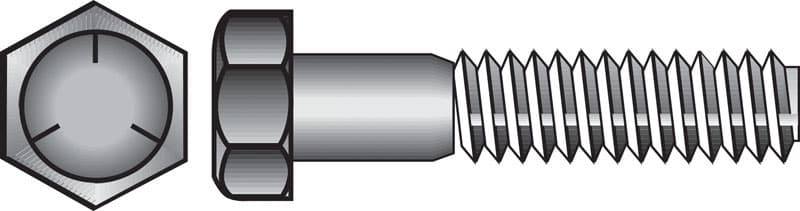 Hillman 1/4 in. Diameter x 1 in. Length Heat-Treated Zinc Steel Hex Head Cap Screw, Fine Thread, 100-Pack