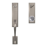 Custom Camelot Satin Nickel 3/4 Trim Single Cylinder Door Handleset with Hobson Glass Door Knob - Super Arbor