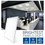 2 ft. x 2 ft. White Integrated LED Dimmable Edge Lit Panel, 4000K (4-Pack) - Super Arbor