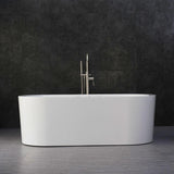 Andria 67 in. Acrylic Freestanding Flat Bottom Whirlpool and Air Bathtub with Drain and Overflow Included in White - Super Arbor
