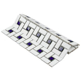 Merola Tile Spiral Blue and White 12-1/2 in. x 12-1/2 in. x 6 mm Porcelain Mosaic Tile (11.07 sq. ft. / case)