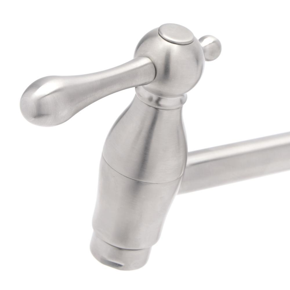 Lyndhurst Wall Mounted Pot Filler in Brushed Nickel - Super Arbor