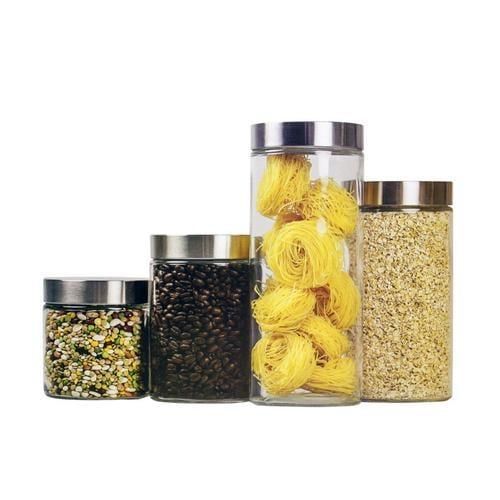 Home Basics 4 Piece Multisize Tempered Glass Food Storage Container