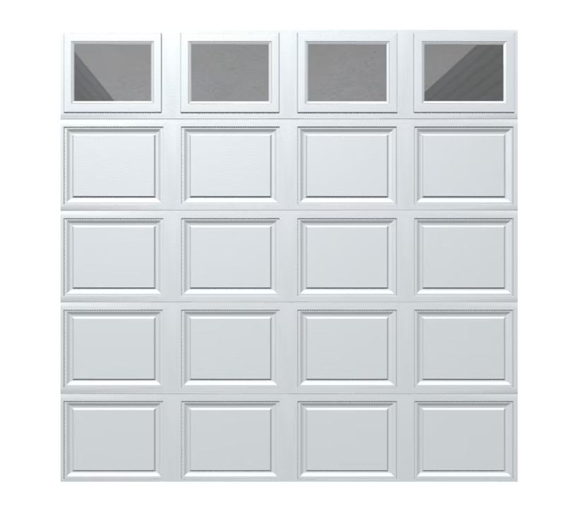 Wayne Dalton Classic Steel Model 9100 9-ft x 7-ft Insulated White Single Garage Door with Windows