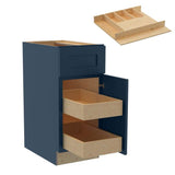 Home Decorators Collection Newport 15 in. W x 24 in. D x 34.5 in. H Assembled Plywood Base Kitchen Cabinet in Mythic Blue with 2ROT Cutlery RH