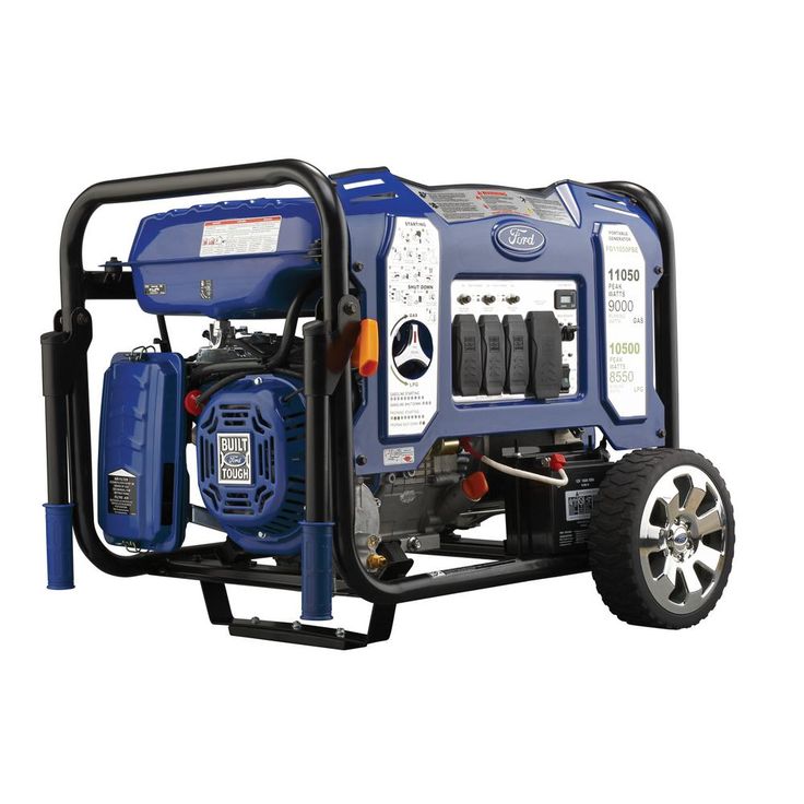 Ford 11,050/9,000-Watt Dual Fuel Gasoline/Propane Powered Electric/Recoil Start Portable Generator 457 cc CARB Compliant