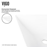 VIGO Hibiscus White Handmade Countertop Matte Stone Square Vessel Bathroom Sink in Matte White