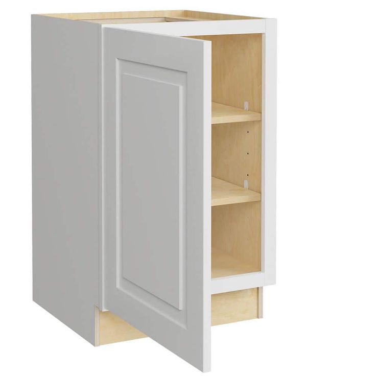 Home Decorators Collection Grayson 21 in. W x 24 in. D x 34.5 in. H Assembled Plywood Full Height Door Base Kitchen Cabinet in Pacific White LH