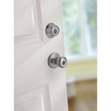 Tylo Satin Chrome Entry Door Knob and Single Cylinder Deadbolt Combo Pack - Super Arbor