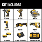 20-Volt MAX XR Lithium-Ion Brushless Cordless Combo Kit (6-Tool) w/ Hammer Drill, (2) Batteries 5.0Ah, Charger and Bag - Super Arbor