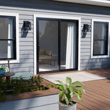RELIABILT 72-in x 80-in 4-9/16-in Low-e Argon Black Vinyl Sliding Universal Double Patio Door