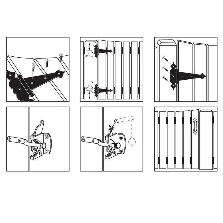 Everbilt Black Decorative Gate Tee Hinge and Latch Set