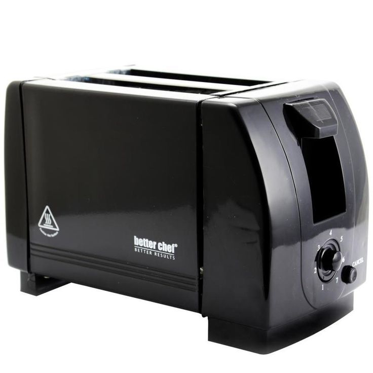 Better Chef 2-Slice Black 500-Watt Toaster
