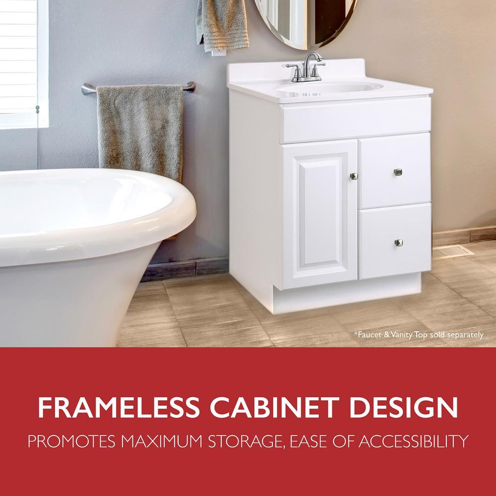 Wyndham 24 in. W x 18 in. D Unassembled Bath Vanity Cabinet Only in White Semi-Gloss