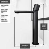 Matte Stone Oval Vessel Bathroom Sink in White and Gotham Faucet in Matte Black - Super Arbor