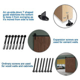 12 ft./144 in. Black Sliding Barn Door Track and Hardware Kit with Bigwheel J Shape Hanger for Single Door - Super Arbor