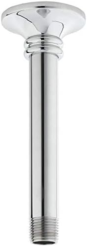 AquaSource 0.5-in Chrome Ceiling-Mount Shower Arm with Flange, 6-in Length