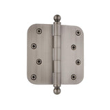 4 in. Ball Tip Residential Hinge with Square Corners in Antique Brass - Super Arbor