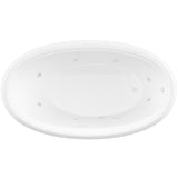 Topaz 60 in. Oval Drop-in Whirlpool Bath Tub in White - Super Arbor