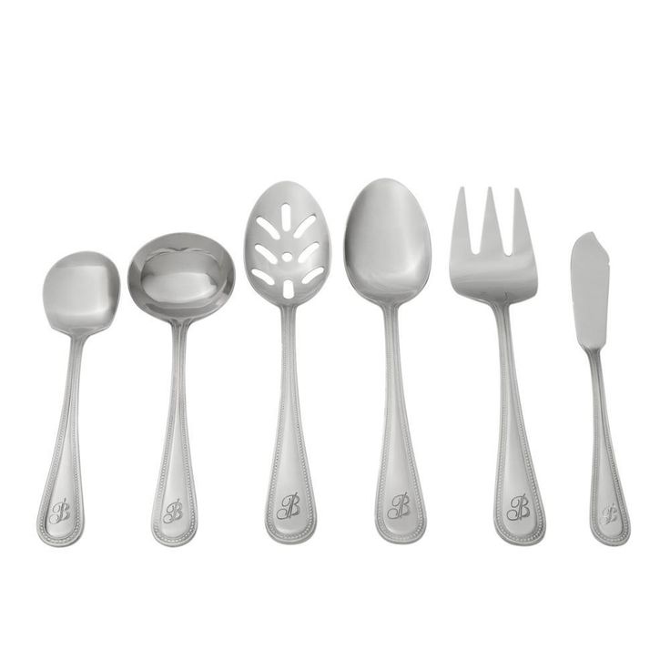Beaded 46-Piece Silver Stainless Steel Flatware Set (Service for 8)