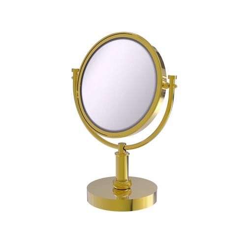 Allied Brass 8-in x 15-in Polished Brass Double-Sided Magnifying Countertop Vanity Mirror