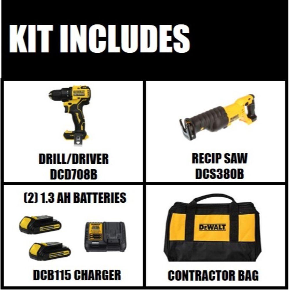 ATOMIC 20-Volt MAX Lithium-Ion Brushless Cordless Compact 1/2 in. Drill Driver with Bonus Cordless Recip Saw (Tool-Only) - Super Arbor