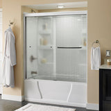 Simplicity 60 in. x 58-1/8 in. Semi-Frameless Traditional Sliding Bathtub Door in Bronze with Clear Glass - Super Arbor