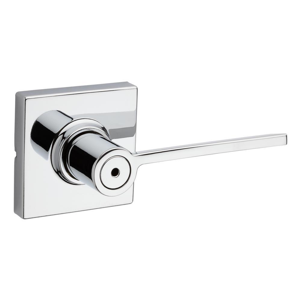 Ladera Satin Nickel Bed and Bath Door Lever with Square Trim Featuring Microban Antimicrobial Technology - Super Arbor