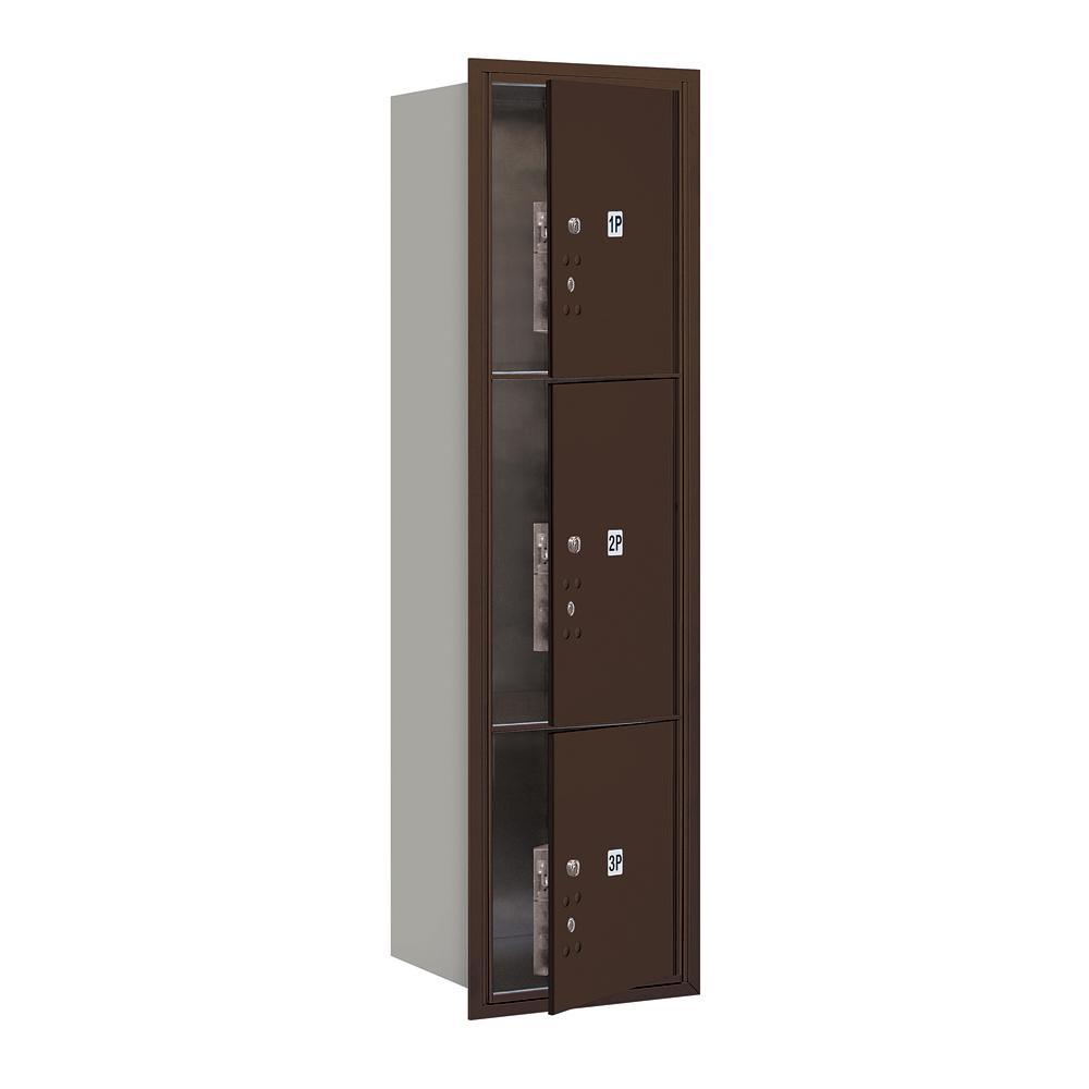 3700 Horizontal Series 3-Parcel Locker Recessed Mount Mailbox - Super Arbor