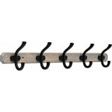 24 in. Graywash and Matte Black Hook Rack - Super Arbor