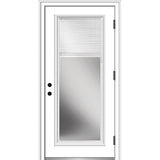 36 in. x 80 in. Internal Blinds Right-Hand Outswing Full Lite Clear Primed Steel Prehung Front Door with Brickmould - Super Arbor